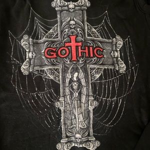 Gothic long sleeve top with chain detail